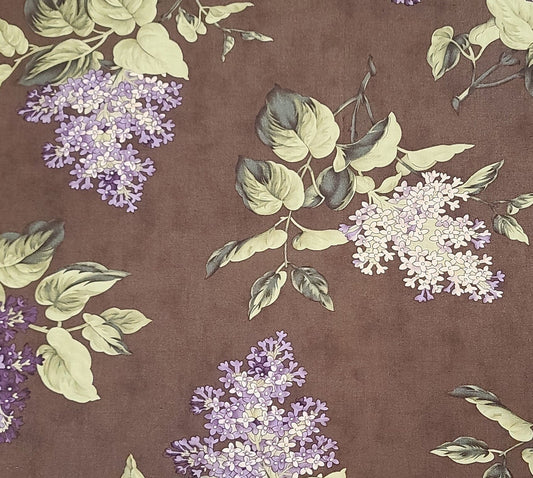 Lilac Hill by Bannock & Patek for Moda Pattern #2050 - Dark Brown "Brushed" Fabric / Lavender and Cream Lilac Print