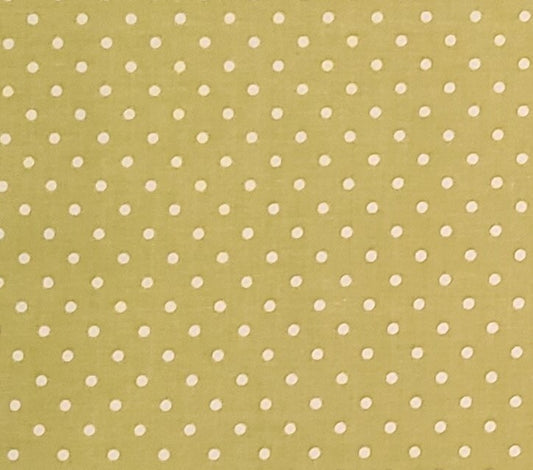 Lime Green Fabric / White Polka Dot Print - Selvage to Selvage Print