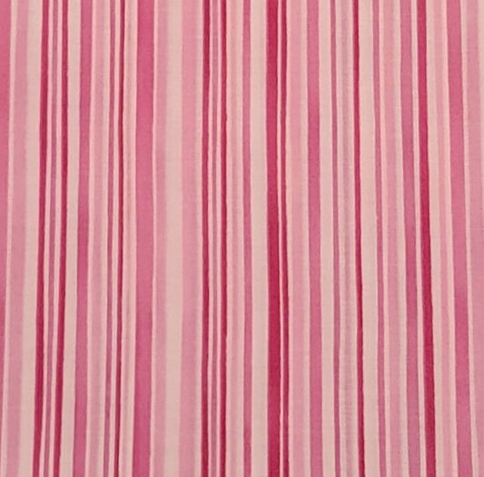 Timeless Treasures Fabrics Inc PATT#ROSE-C2152 - White, Pink and Dark Pink Vertical Stripe (Parallel to Selvage) Fabric