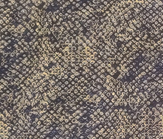 S#J7050 Hoffman International Fabrics - Dark Blue Tonal Fabric / Gold Metallic "Fish Scale" Print