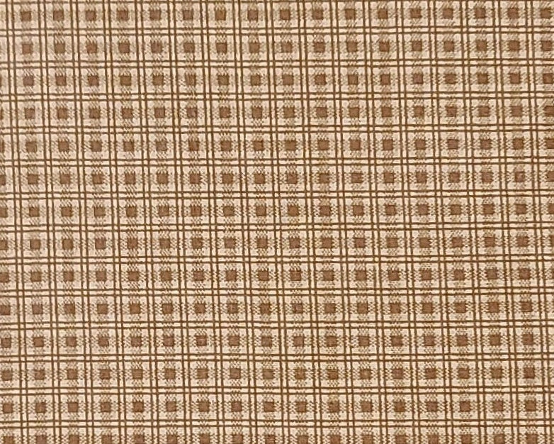 VIP Cranston Print Works - Gold and Brown Mini-Plaid Fabric