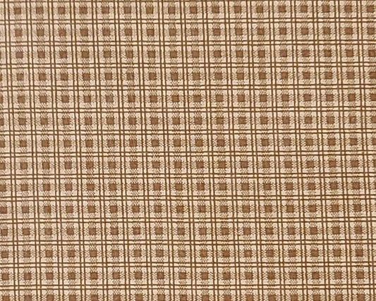 VIP Cranston Print Works - Gold and Brown Mini-Plaid Fabric