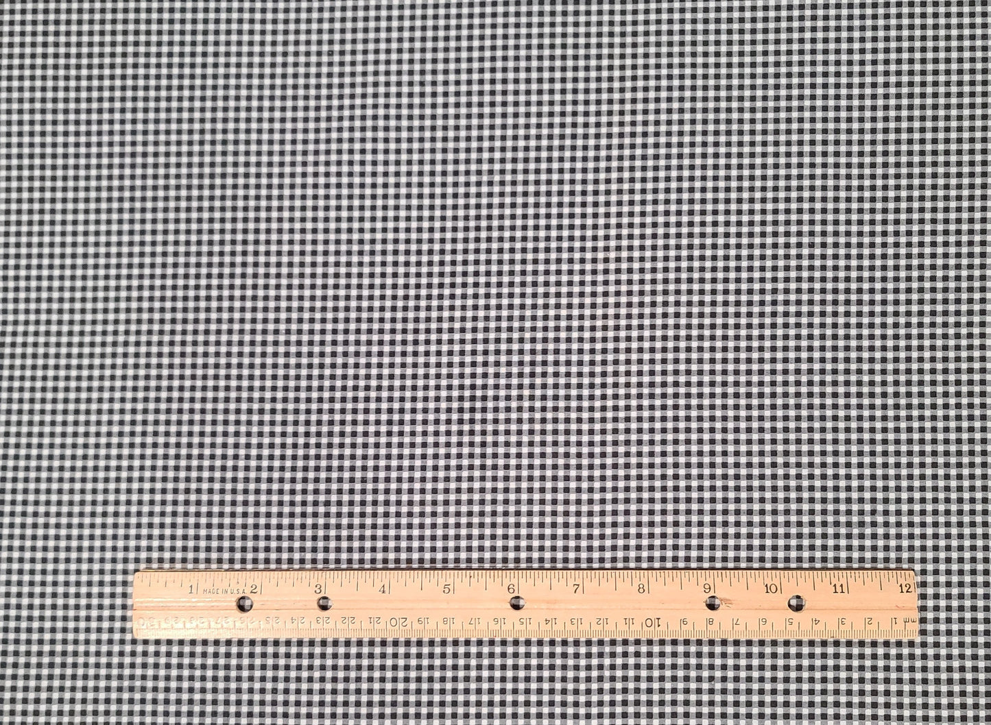 Black and White Gingham Fabric - Selvage to Selvage Print