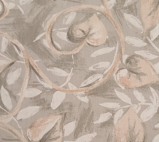 Canvas - Light Tan, Tan and Cream Leaf, Stem Brushstroke Print - Selvage to Selvage Print