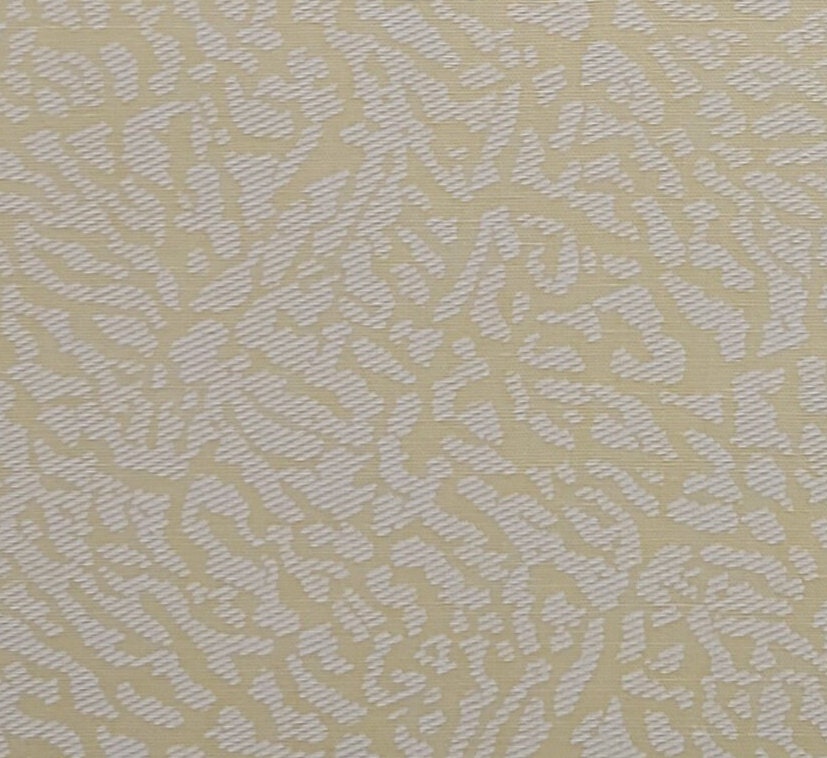 Butter Yellow Fabric / White Print - Selvage to Selvage Print