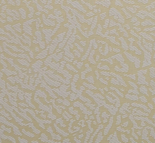 Butter Yellow Fabric / White Print - Selvage to Selvage Print