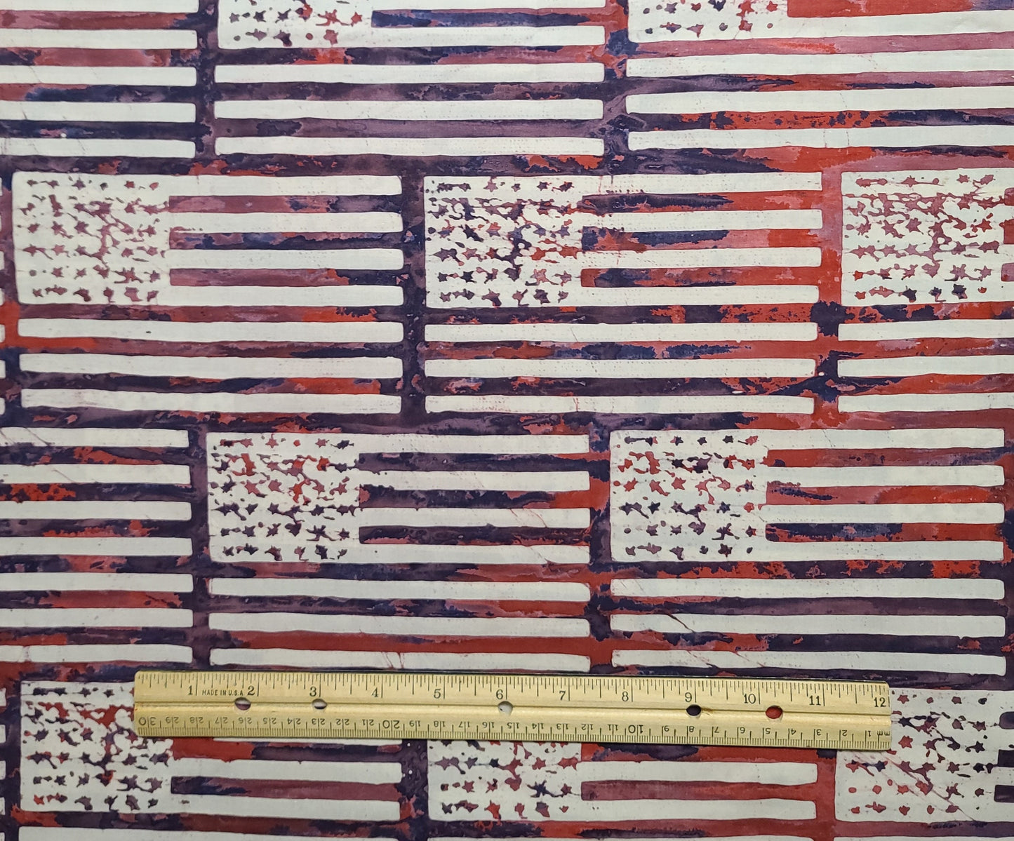 BATIK - Red, White and Blue Flag Pattern Fabric