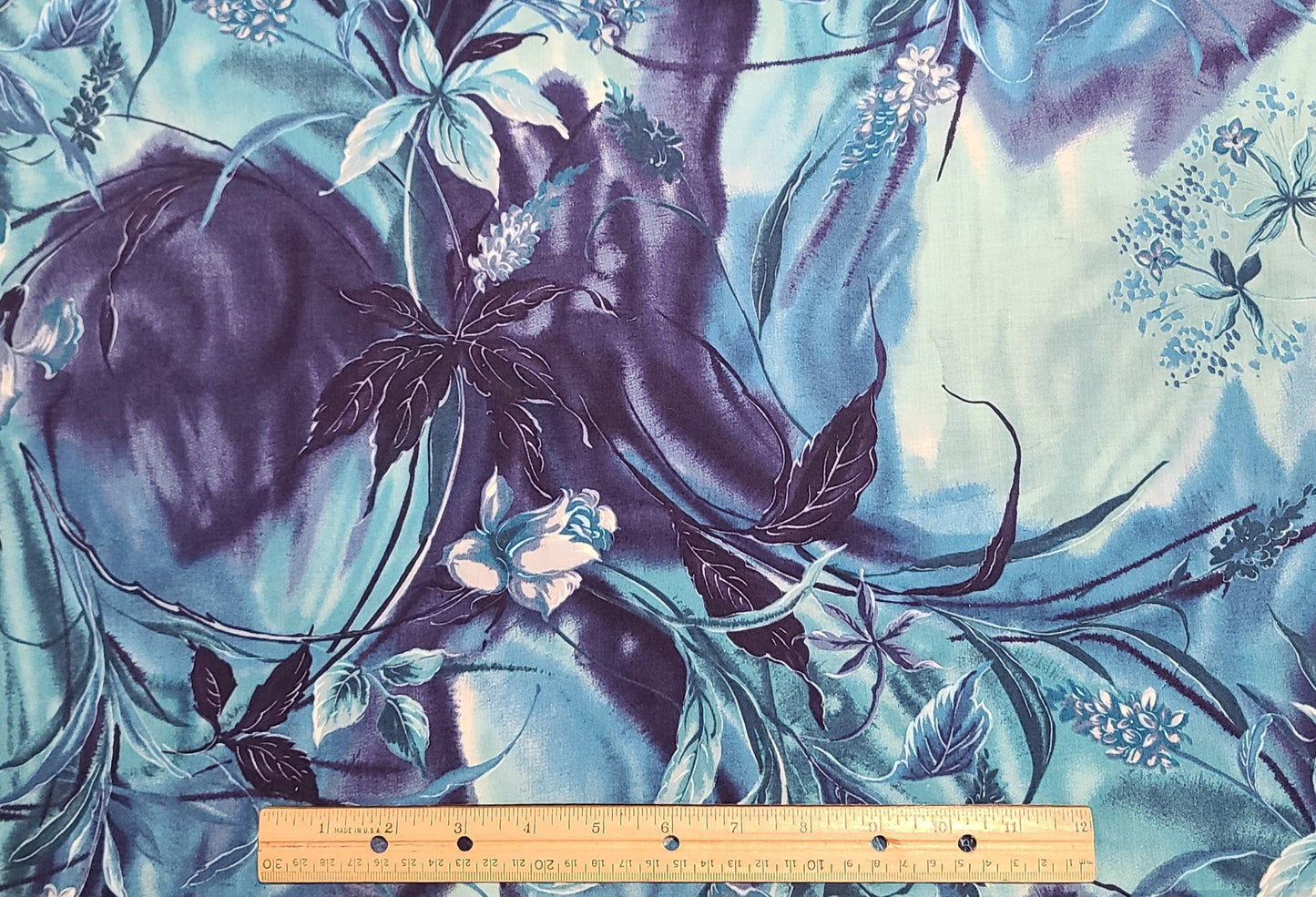 Hoffman International Fabrics - Blue Tonal Floral Print Fabric