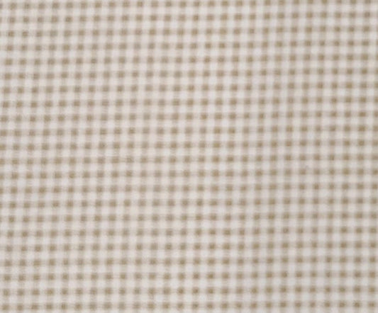 Springs Industries - White and Tan Fabric / Gingham Type Pattern