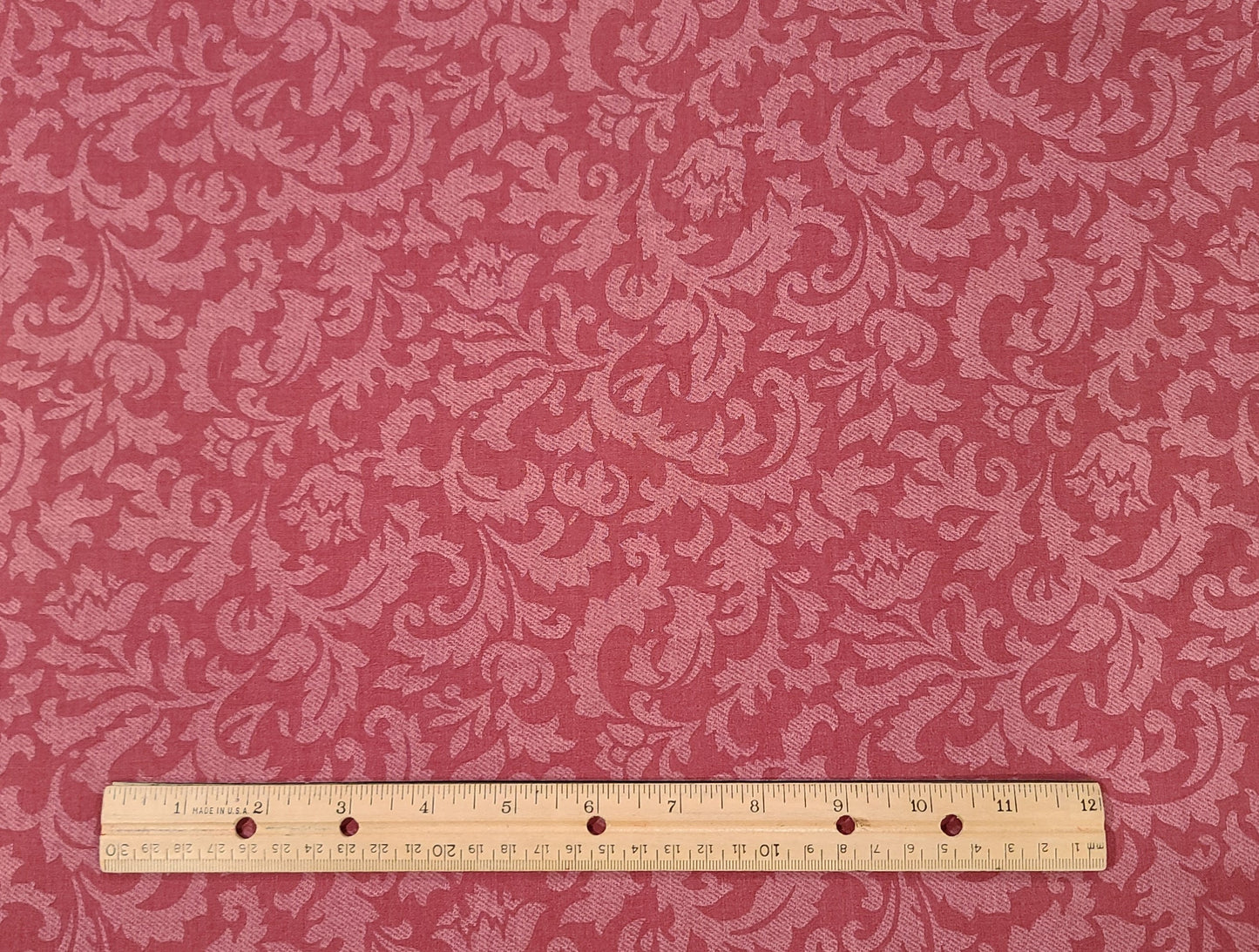 Cranston Collection Cranston Print Works - Medium and Light Rose Brocade Print Fabric