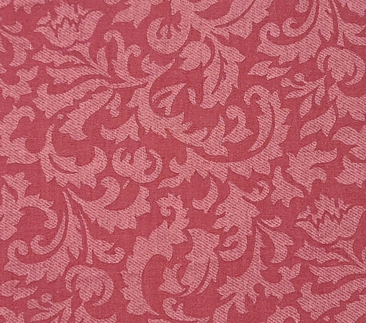 Cranston Collection Cranston Print Works - Medium and Light Rose Brocade Print Fabric