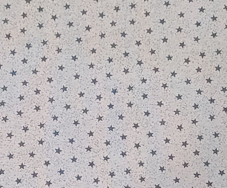 Pale Blue Fabric with "Sponged" Background / Medium Blue Scattered Star Print