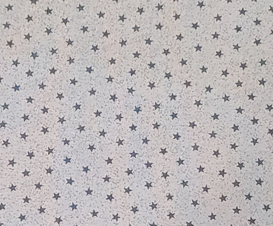 Pale Blue Fabric with "Sponged" Background / Medium Blue Scattered Star Print