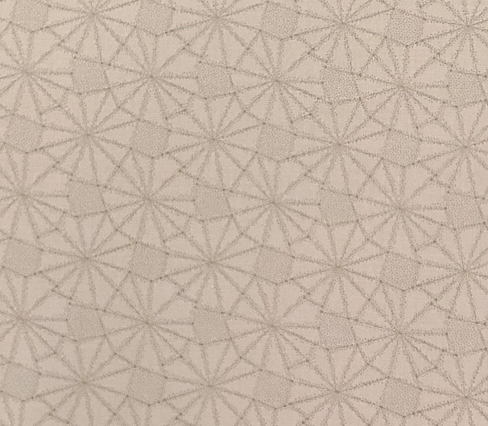 Light Tan Fabric / Tan Dot Hexagon Print - Selvage to Selvage Print