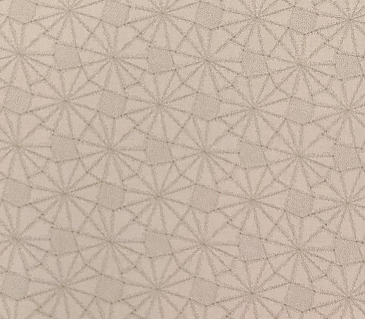 Light Tan Fabric / Tan Dot Hexagon Print - Selvage to Selvage Print