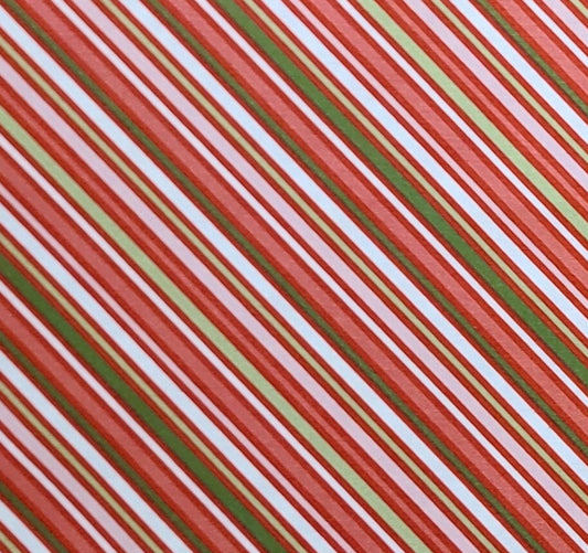 Cup of Cheer by Kimberbell for Maywood Studio Peppermint Stripe Red/Green - Red Fabric / Pink, White, Green Diagonal Stripes