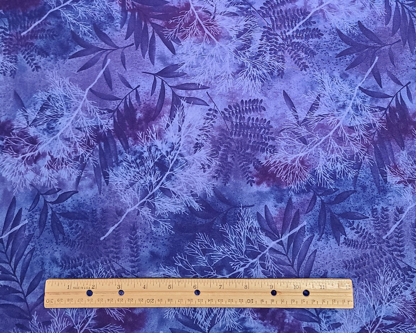 Timeless Treasures Fabrics Inc Patt#FERN-C6323 - Violet / Purple Tonal Fern Leaf Print Fabric