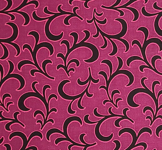 Soft-Edge Piecing by Jenny Beyer for RJR Fashion Fabrics - Raspberry and Black Patterned Fabric