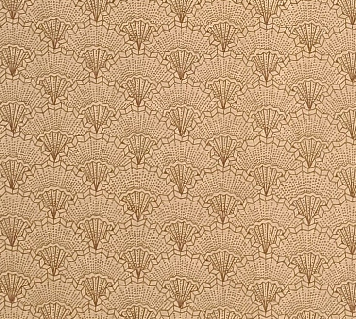 Kona Bay Fabrics 2007 Design: TAKA-07 - Gold Fabric / Dark Gold Hand Fan Print