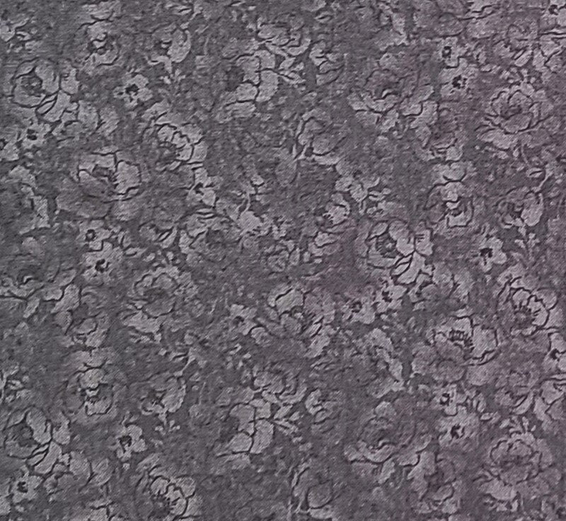 EOB - Keepsake Calico JoAnn Fabrics - Charcoal Tonal Flower Print Fabric