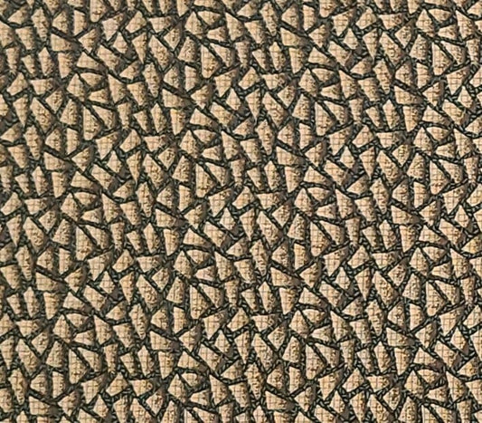 VIP Cranston Print Works - Brown and Tan Broken "Stone" Print  Fabric / Tiny Green "Screen" Print Overall