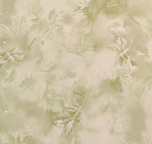 Timeless Treasures Fabrics Inc Pattern #NATURE-CM6551 - Light Green Tonal Fabric / Allover Tonal Leaf Print / Frosted Fabric