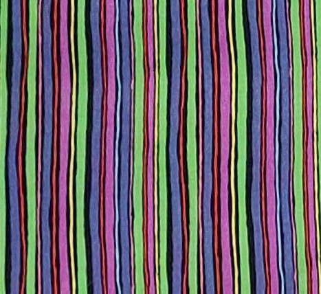 MB Textiles Inc - Blue, Green, Purple, Yellow, Red Vertical (Parallel to Selvage) Strip Fabric