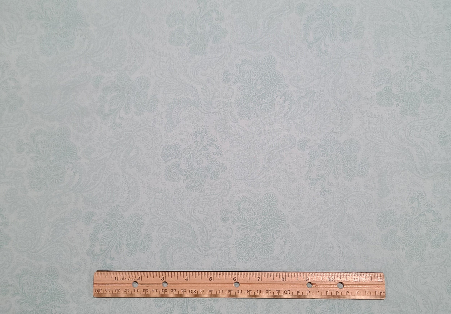 Keepsake Calico JoAnn Fabrics - Aqua Tonal Floral Paisley Fabric