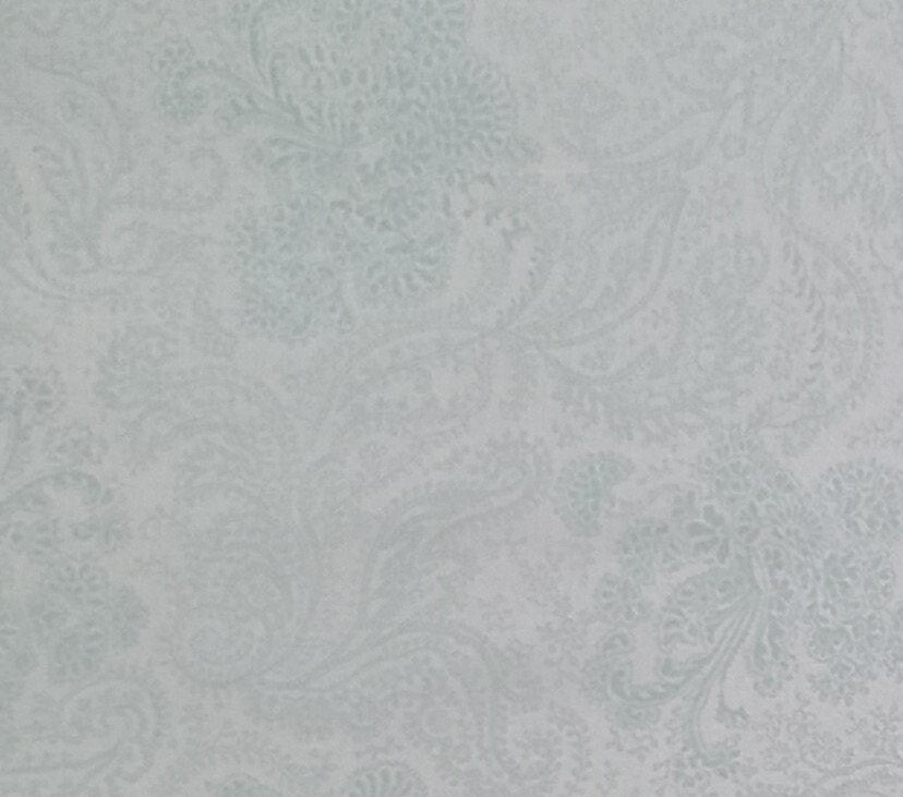 Keepsake Calico JoAnn Fabrics - Aqua Tonal Floral Paisley Fabric