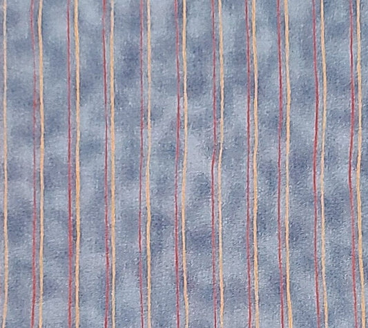 Yankee Doodle Teresa Kogut Licensed to SSI - Slate Blue Tonal Fabric / Red and Gold Vertical (Parallel to Selvage) Pinstripe