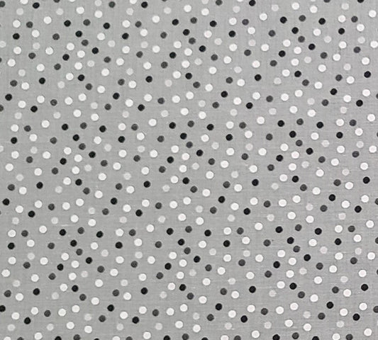 Quilters Showcase JoAnn Fabrics - Gray Fabric / Black, Gray, White Dot Print