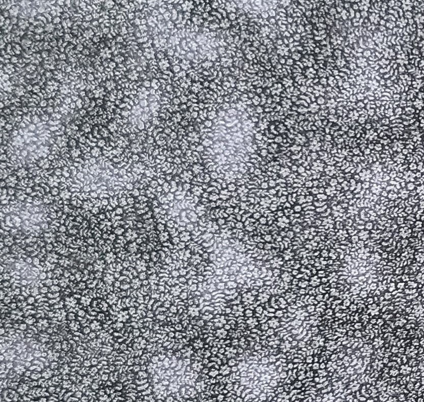 Creating New Traditions Fabric Traditions 2014 - Black and Gray Tonal Fabric - White Tiny Vine and Leaf Pattern