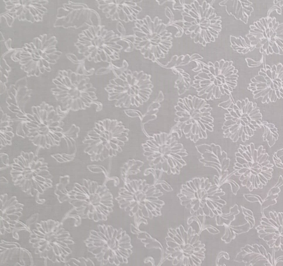 EOB - JoAnn Fabrics - Light Gray Fabric / White Flower Print