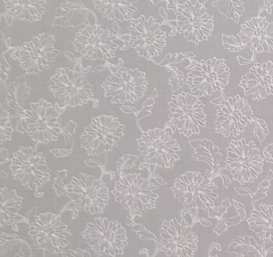 EOB - JoAnn Fabrics - Light Gray Fabric / White Flower Print