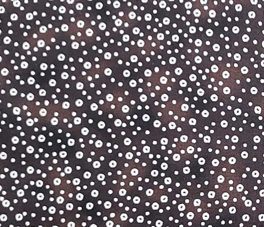 CP36551 Shangri-La Circle Dots Legacy Studio - Dark Brown Tonal Fabric / White Circle and Dot Pattern