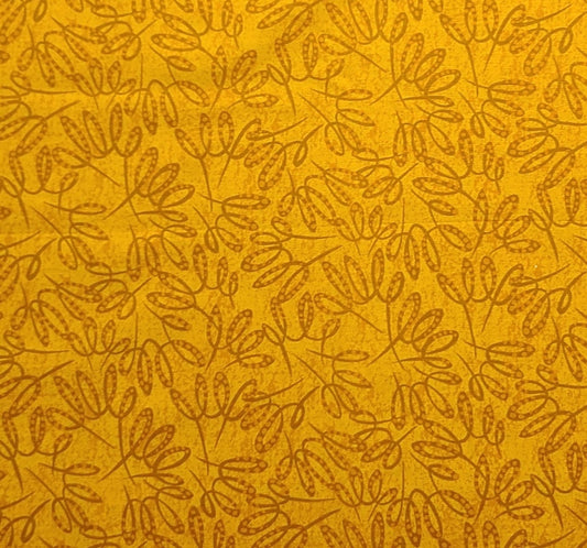 Windham Fabrics Melody 20306 - Orange and Yellow Fabric / Orange, Light Brown Dot and Swirl Pattern