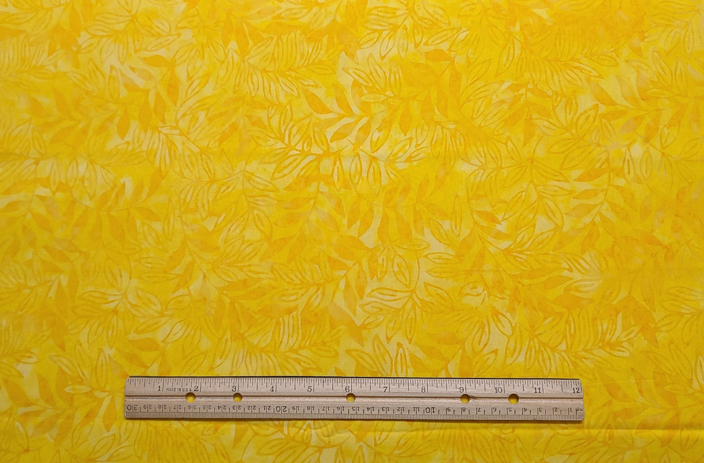 BATIK - Bright Yellow Fabric / Orange Leaf Tjap