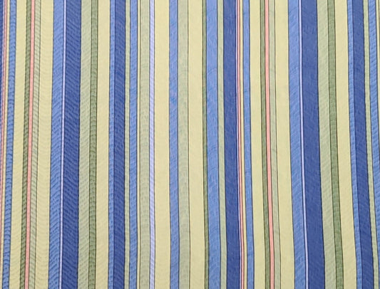 Debbie Mumm for JoAnn Fabric - Blue and Bright Green Tonal Vertical Stripe (Parallel to Selvage) Fabric