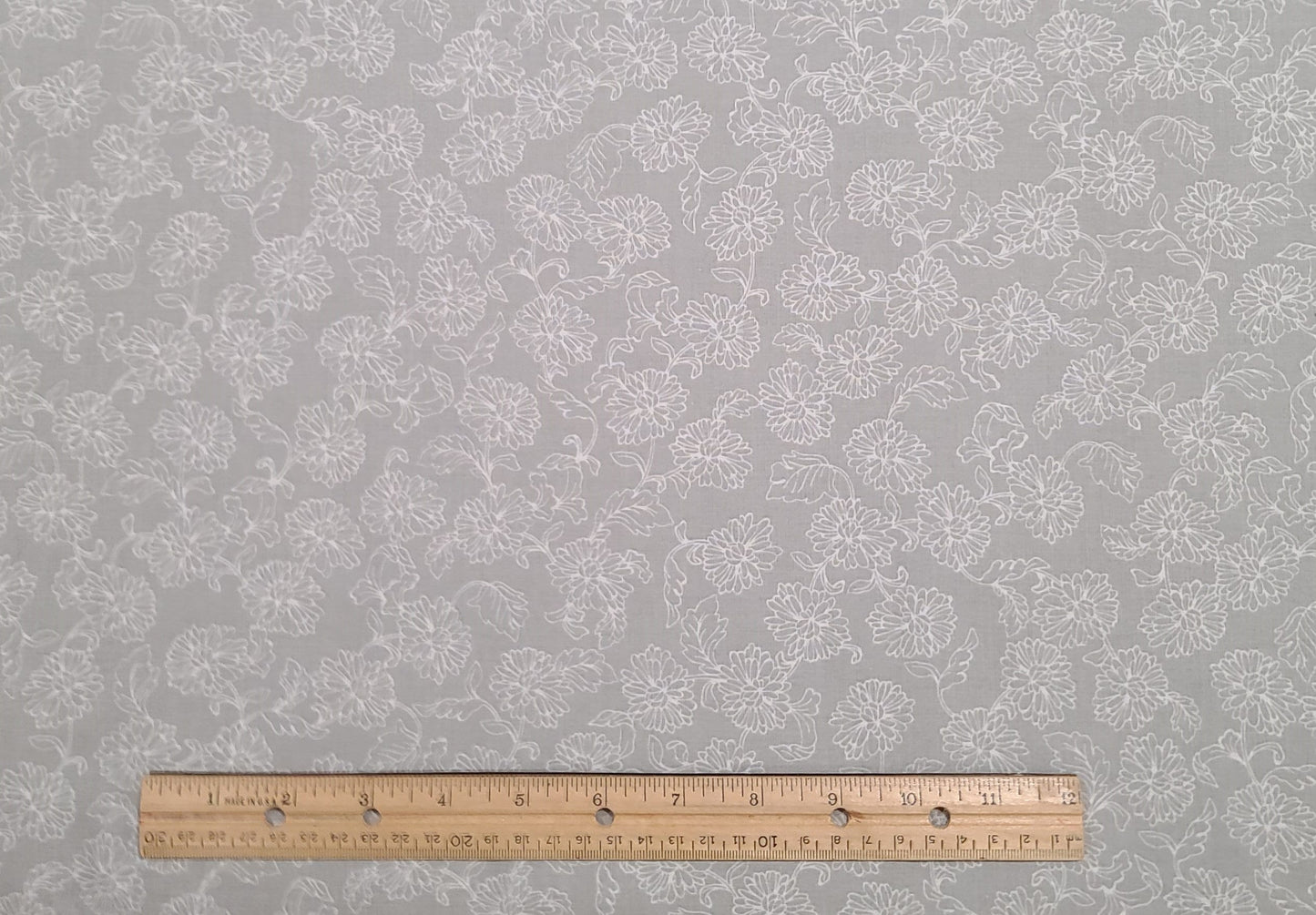 EOB - JoAnn Fabrics - Light Gray Fabric / White Flower Print