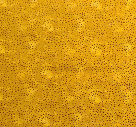 CP28346 Sapphire Jungle Spiral Dot - Butterscotch and Goldenrod Tonal Fabric / Brown Spiral and Dot Pattern