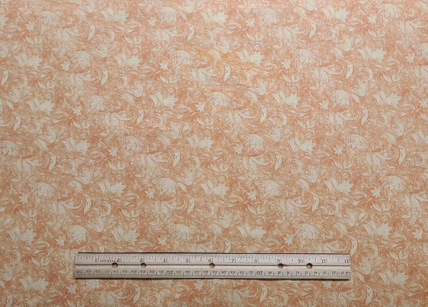 CP39802 Victorian Garden Texture Peach Susan Winget - Peach and Cream Flower Print Fabric