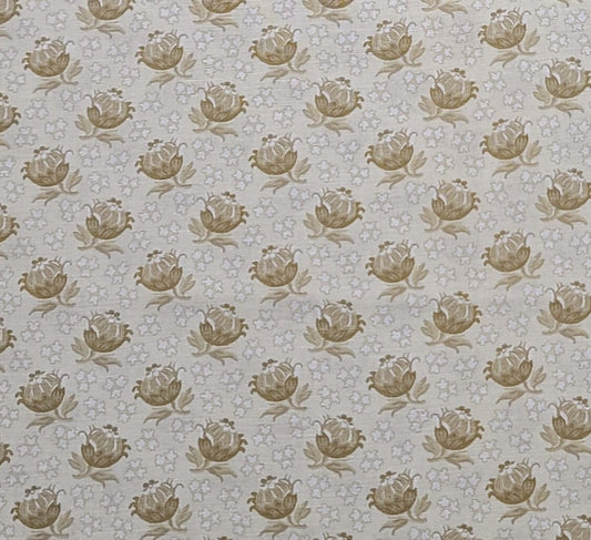 Thimbleberries Club 2002 / Paintbox 2002/2003 RJR Fashion Fabrics - Pale Gold Fabric / White and Antique Gold Flower Print