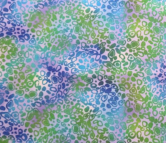 CP36558 Shangri-La Merging Tonal Dots Legacy Studio - Blue, Purple, White Tonal Fabric / Green, Dark Blue, Teal Dots