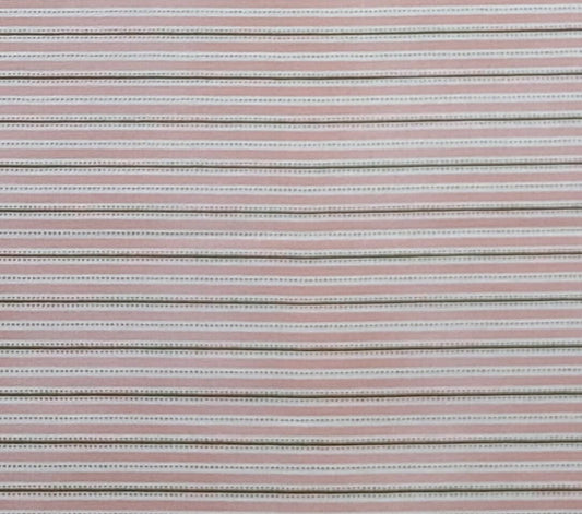 Holly Holderman LH08058 Shirting Stripe - Pink, White and Antique Bronze Horizontal Stripe (Selvage to Selvage) Fabric