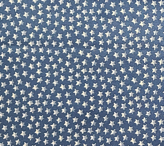 General Fabrics Co - Navy Fabric / Cream, Navy Stripe and Star Print