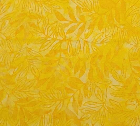 BATIK - Bright Yellow Fabric / Orange Leaf Tjap