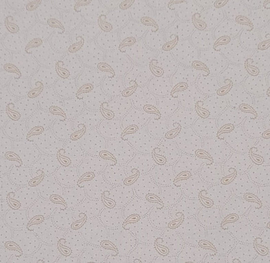 Apple Cider by P&B Textiles - Cream Fabric / Tan Paisley and Dot Print