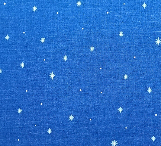 Joan Kessler Concord Fabrics Inc - Royal Blue Fabric / Light Blue and White Star and White Dot Print