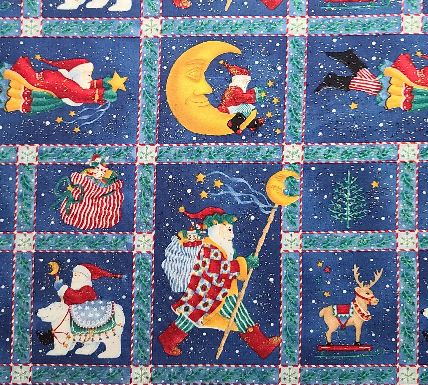 On a Winter's Night by Kathy Schmitz for Maywood Studio EESCO - Christmas Block Print Fabric