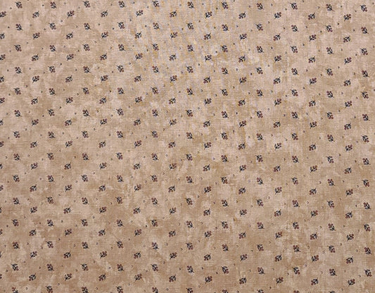 Virginia Robertson for Fabri-Quilt 2000 - Caramel Tonal Fabric / Tossed Tiny Flower and Dot Print